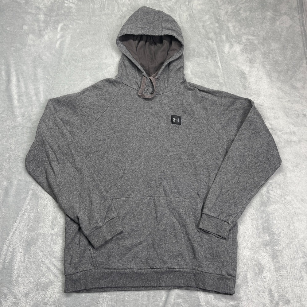 Under Armour Hoodie Mens XL Gray Long Sleeve Kangaroo Pocket Drawstring Pullover